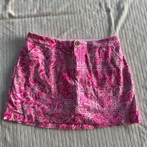 Lilly Pulitzer Pink and White Patterned Mini Skirt